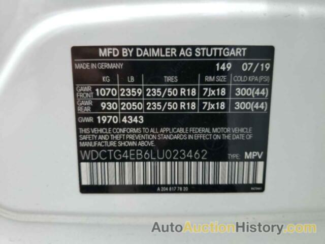 MERCEDES-BENZ GLA-CLASS 250, WDCTG4EB6LU023462