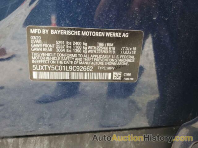 BMW X3 XDRIVE30I, 5UXTY5C01L9C92662