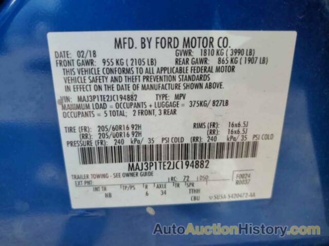 FORD ECOSPORT SE, MAJ3P1TE2JC194882