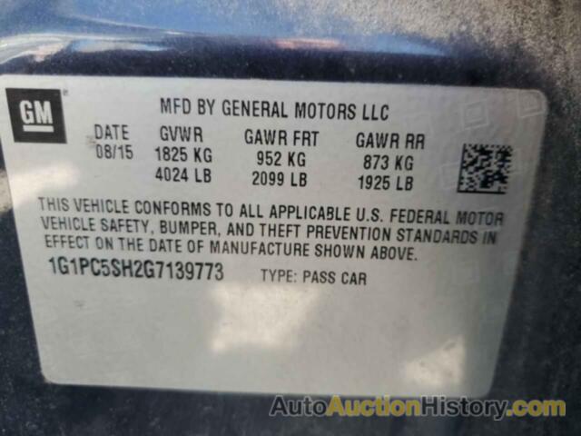 CHEVROLET CRUZE LS, 1G1PC5SH2G7139773