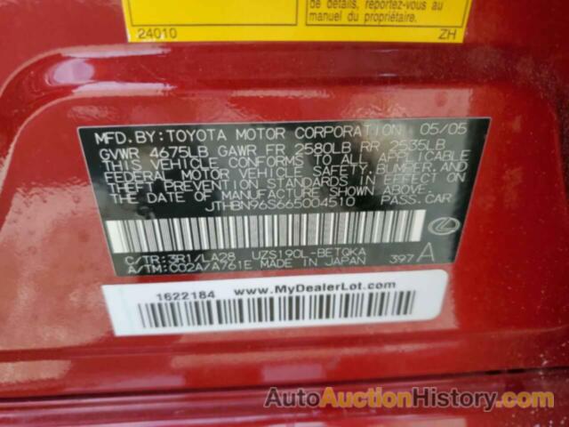 LEXUS GS430 430, JTHBN96S665004510