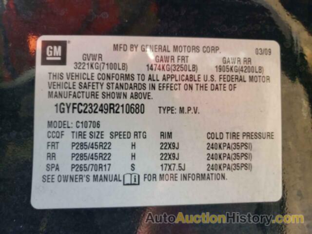 CADILLAC ESCALADE LUXURY, 1GYFC23249R210680