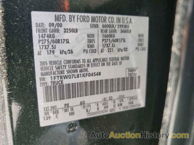 FORD F-150 SUPERCREW, 1FTRW07L81KF04548