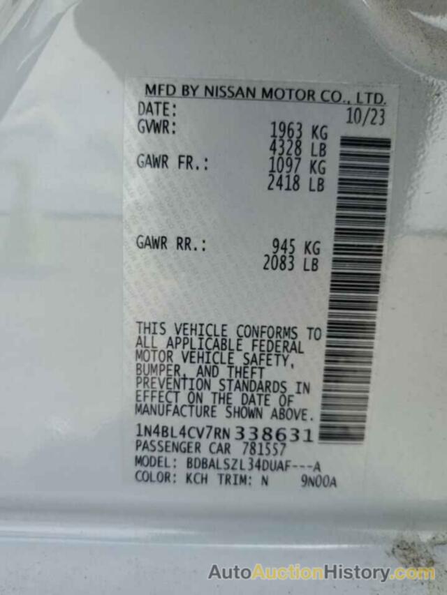 NISSAN ALTIMA SR, 1N4BL4CV7RN338631