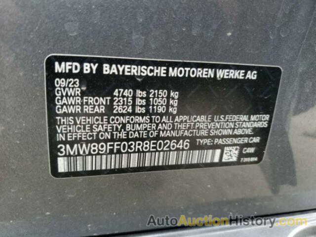 BMW 3 SERIES, 3MW89FF03R8E02646