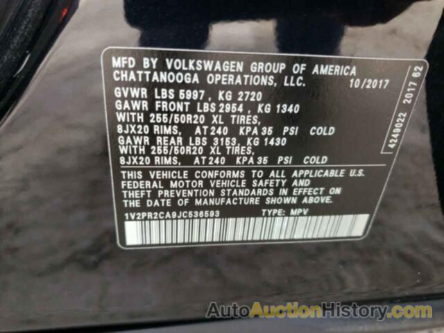 VOLKSWAGEN ATLAS SE, 1V2PR2CA9JC536593