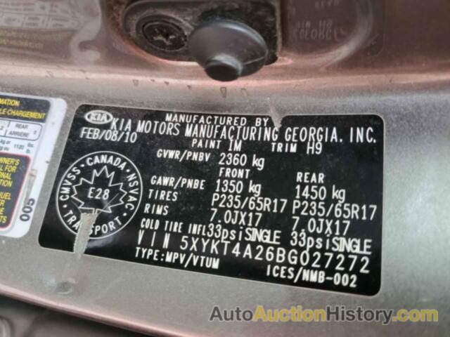 KIA SORENTO BASE, 5XYKT4A26BG027272