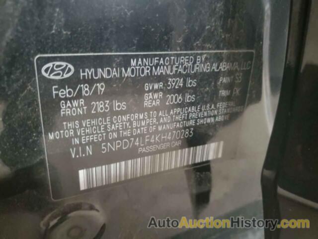 HYUNDAI ELANTRA SE, 5NPD74LF4KH470283