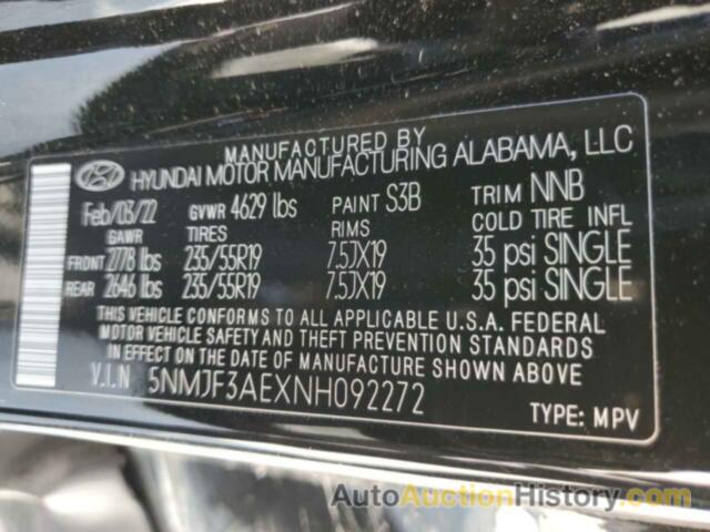 HYUNDAI TUCSON SEL, 5NMJF3AEXNH092272