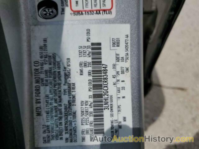 LINCOLN MKZ, 3LNHL2GCXCR834847