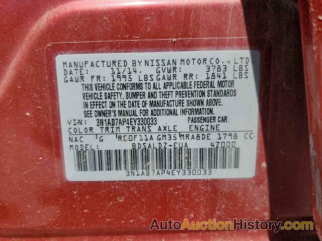 NISSAN SENTRA S, 3N1AB7AP4EY330033