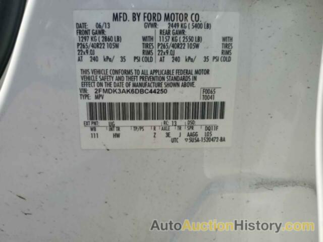 FORD EDGE SPORT, 2FMDK3AK6DBC44250