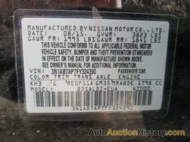 NISSAN SENTRA S, 3N1AB7AP7FY324390