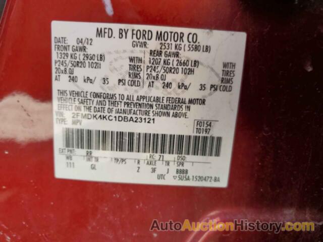 FORD EDGE LIMITED, 2FMDK4KC1DBA23121