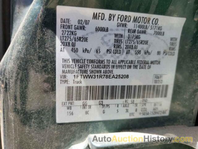 FORD F350 SRW SUPER DUTY, 1FTWW31R78EA25208