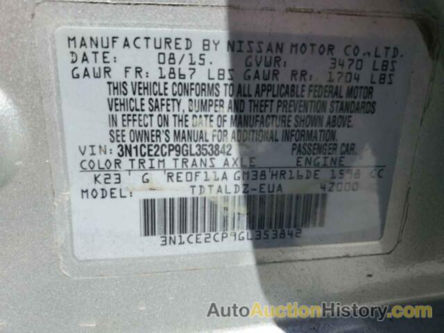 NISSAN VERSA S, 3N1CE2CP9GL353842