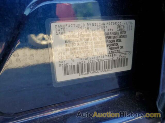 NISSAN SENTRA S, 3N1AB7AP6KY226817