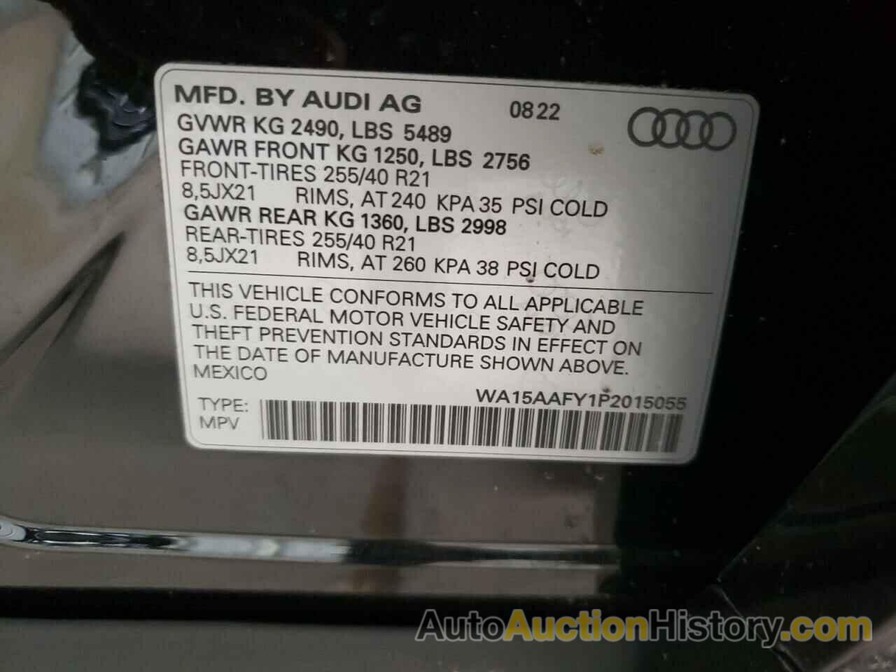 AUDI Q5 SPORTBACK PRM PLS 45, WA15AAFY1P2015055