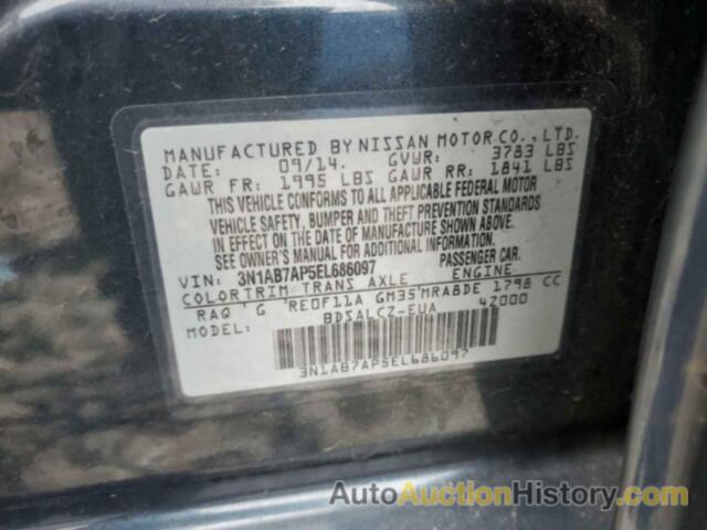 NISSAN SENTRA S, 3N1AB7AP5EL686097