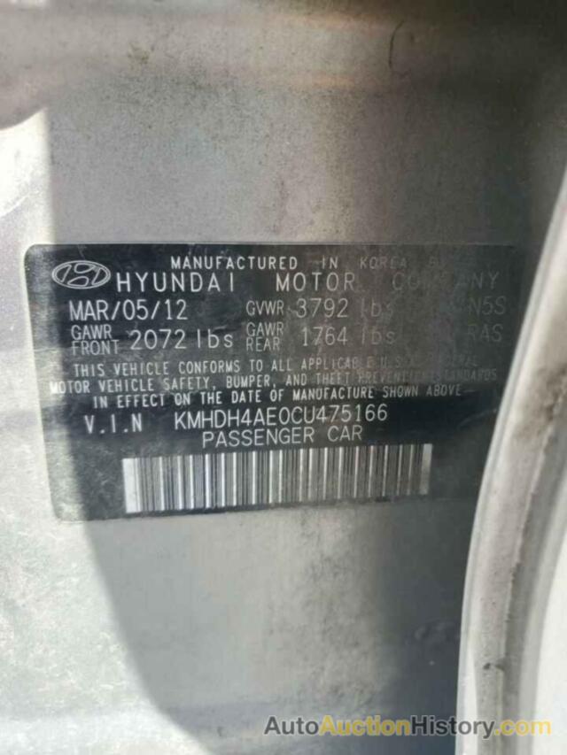 HYUNDAI ELANTRA GLS, KMHDH4AE0CU475166