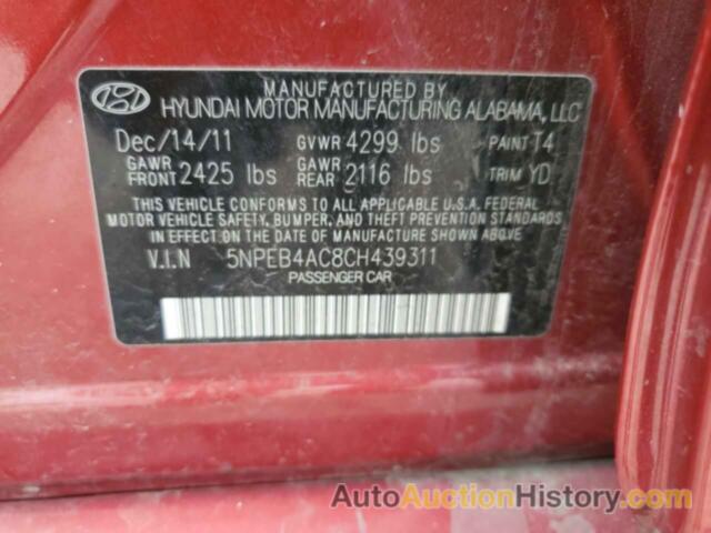 HYUNDAI SONATA GLS, 5NPEB4AC8CH439311