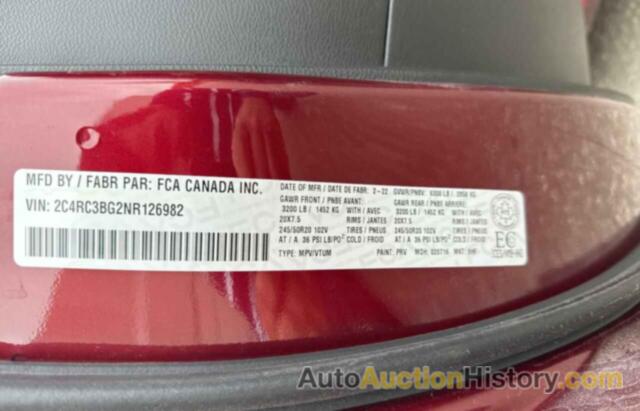 CHRYSLER PACIFICA TOURING L, 2C4RC3BG2NR126982