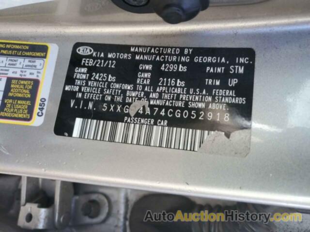 KIA OPTIMA LX, 5XXGM4A74CG052918