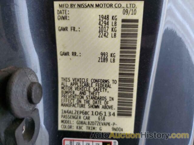 NISSAN ALTIMA S, 1N4AL2EP6BC106134