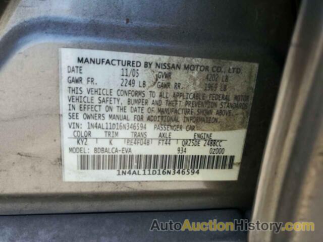 NISSAN ALTIMA S, 1N4AL11D16N346594