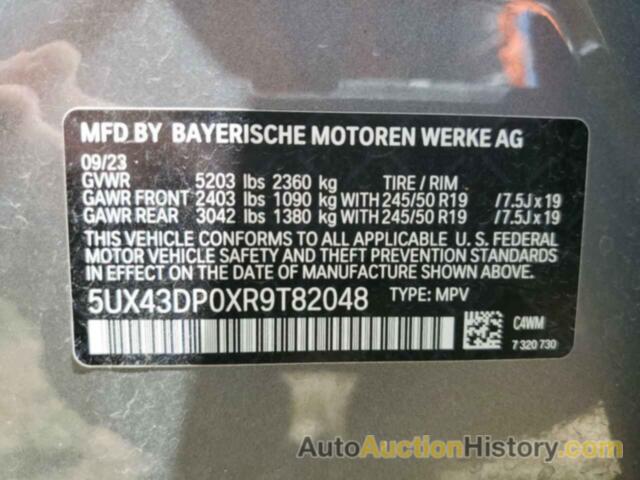 BMW X3 SDRIVE30I, 5UX43DP0XR9T82048