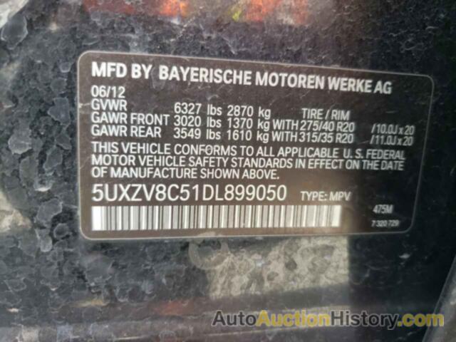 BMW X5 XDRIVE50I, 5UXZV8C51DL899050