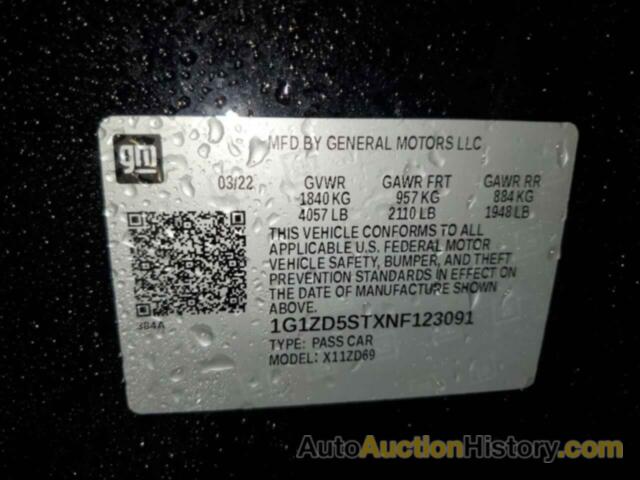 CHEVROLET MALIBU LT, 1G1ZD5STXNF123091