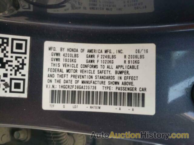 HONDA ACCORD LX, 1HGCR2F38GA235736