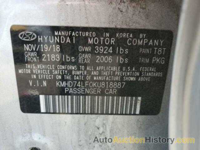 HYUNDAI ELANTRA SE, KMHD74LF0KU818887