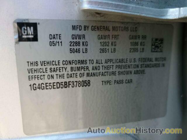 BUICK LACROSSE CXS, 1G4GE5ED5BF378058