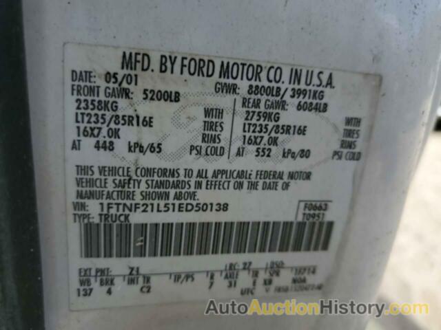 FORD F250 SUPER DUTY, 1FTNF21L51ED50138