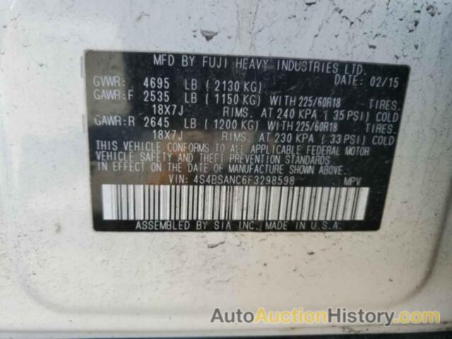 SUBARU OUTBACK 2.5I LIMITED, 4S4BSANC6F3298598