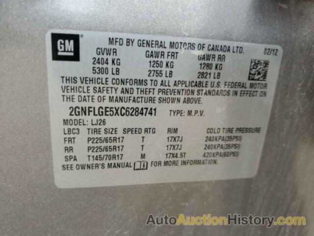 CHEVROLET EQUINOX LTZ, 2GNFLGE5XC6284741