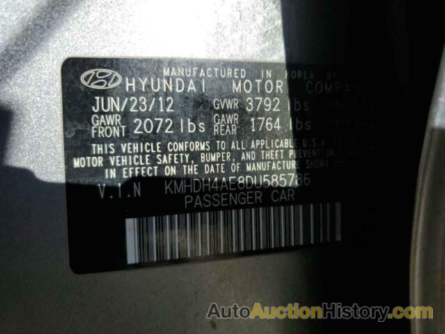 HYUNDAI ELANTRA GLS, KMHDH4AE8DU585786