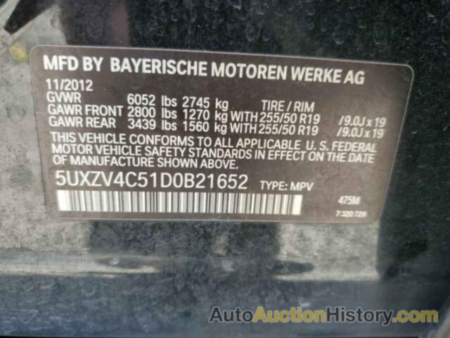 BMW X5 XDRIVE35I, 5UXZV4C51D0B21652
