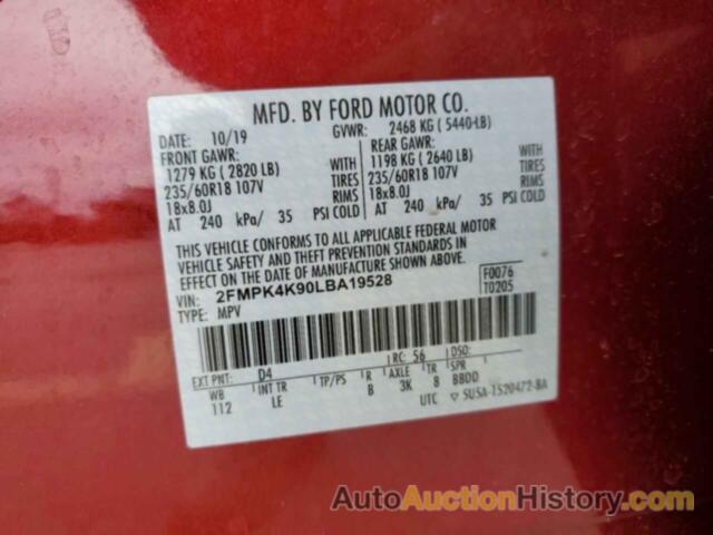 FORD EDGE TITANIUM, 2FMPK4K90LBA19528