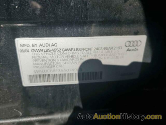 AUDI A4 1.8T, WAUJC68E35A074963