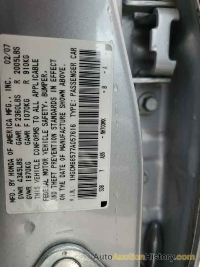 HONDA ACCORD EX, 1HGCM66577A057616