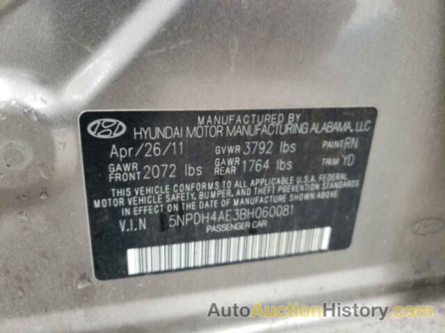 HYUNDAI ELANTRA GLS, 5NPDH4AE3BH060081