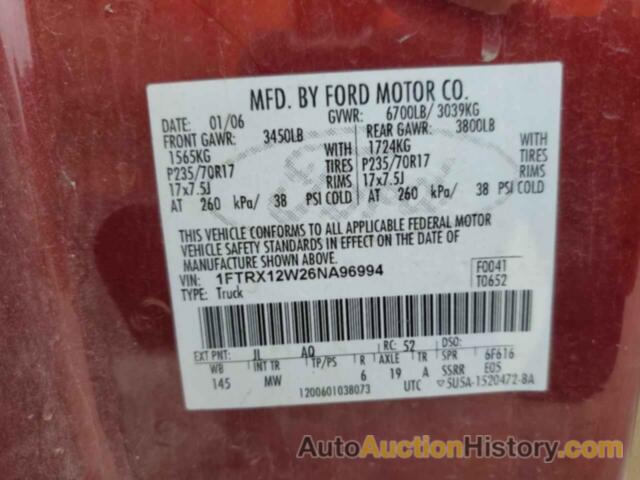 FORD F150, 1FTRX12W26NA96994