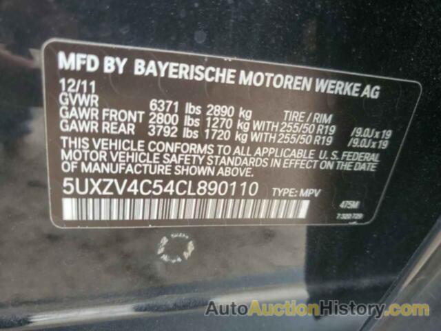BMW X5 XDRIVE35I, 5UXZV4C54CL890110