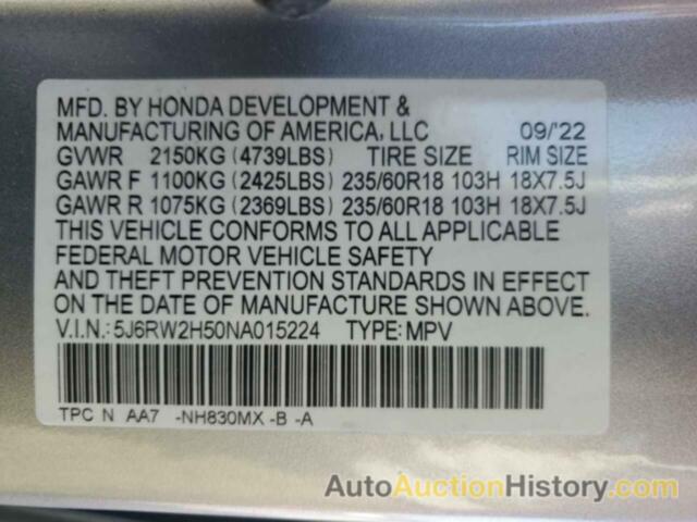 HONDA CRV EX, 5J6RW2H50NA015224