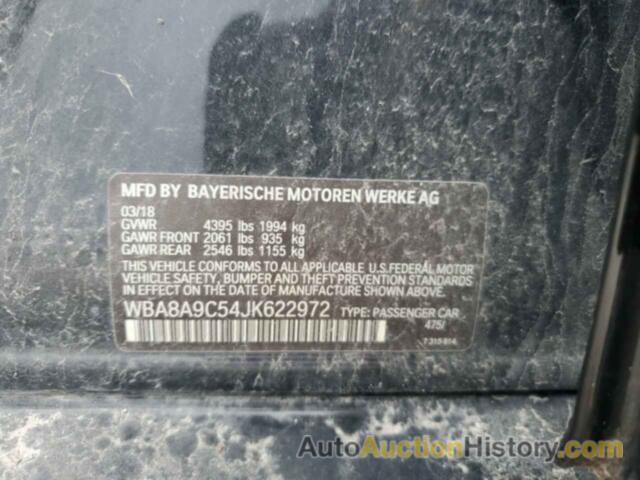 BMW 3 SERIES I, WBA8A9C54JK622972