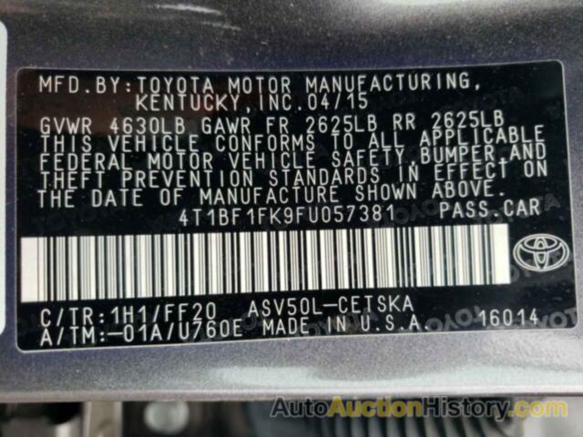 TOYOTA CAMRY LE, 4T1BF1FK9FU057381