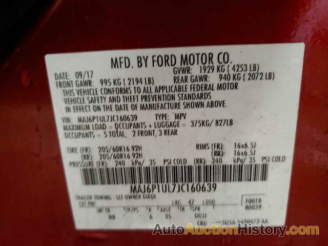 FORD ECOSPORT SE, MAJ6P1UL7JC160639